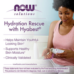 NOW Foods GMP seal on Hyabest Hyaluronic Acid packaging indicating quality control