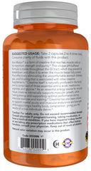 NOW Foods Kre-Alkalyn Creatine label closeup shows pH buffered stability.
