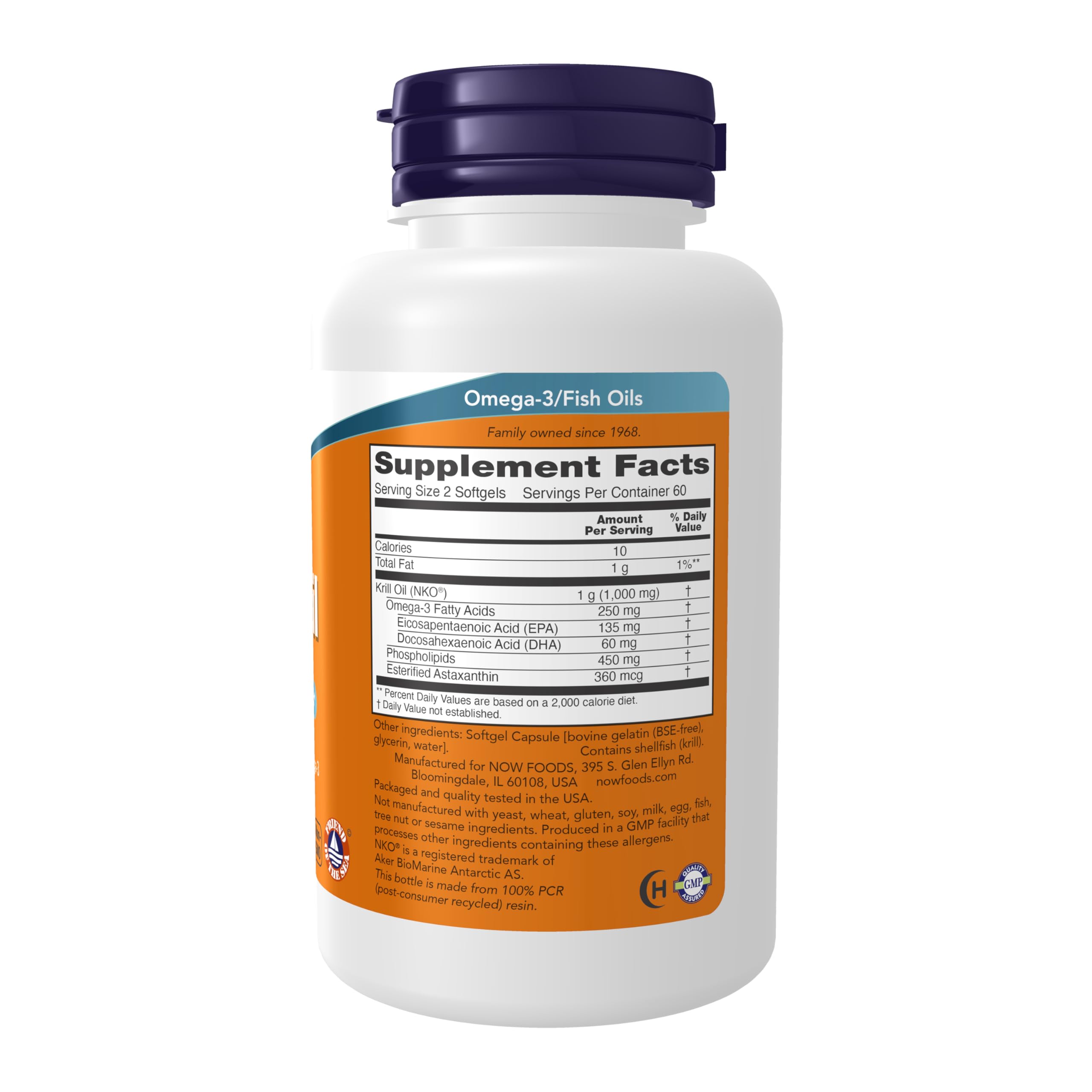 NOW Foods Krill Oil 500 mg softgels close-up highlighting high bioavailability
