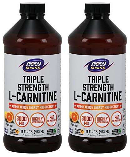 NOW Foods L-Carnitine Liquid bottle pouring for easy energy support