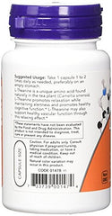 NOW Foods L-Theanine ingredients label with inositol for brain support
