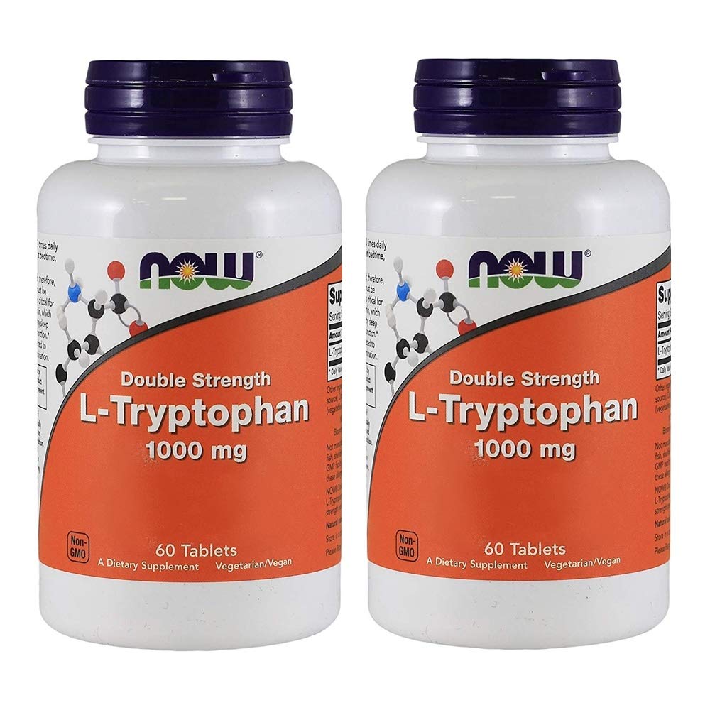 NOW Foods L-Tryptophan two-pack bottles for steady daily use.