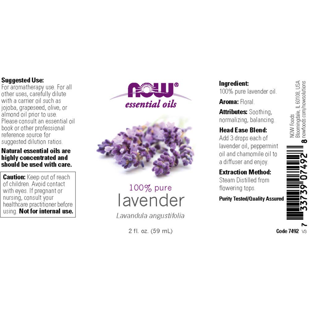 NOW Foods lavender oil in diffuser image showcasing versatile aromatherapy at home.