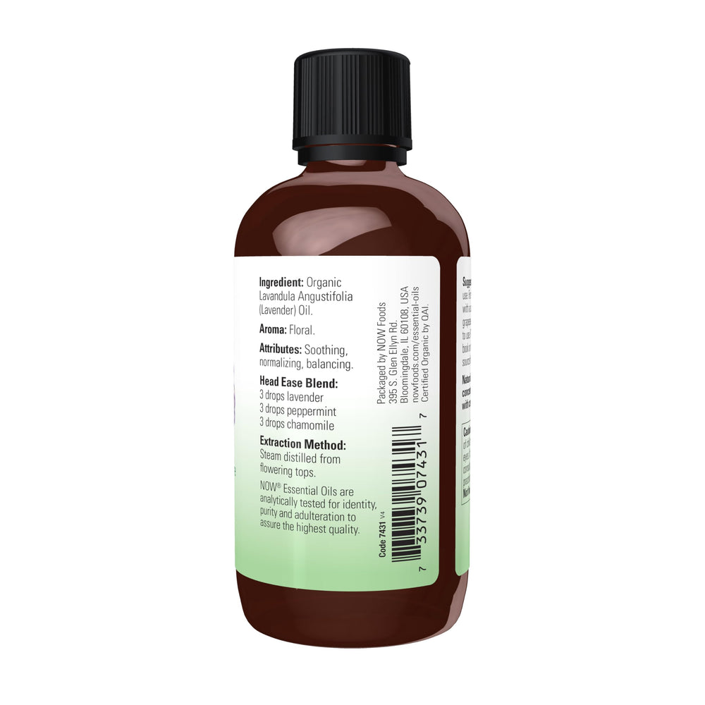 NOW Foods organic lavender oil steam-distilled for authentic essential oil aroma
