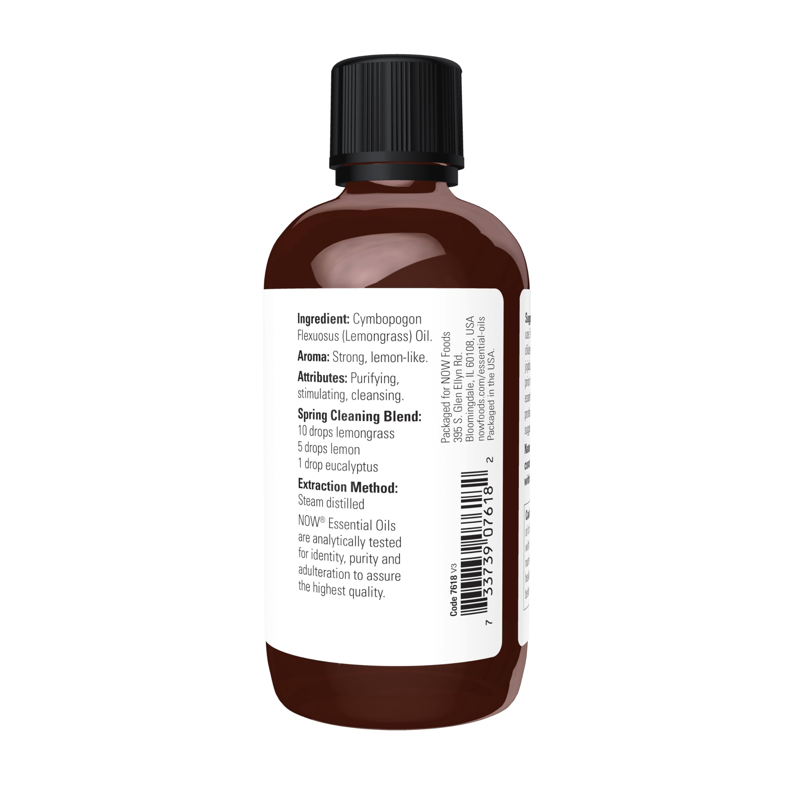 NOW Foods Lemongrass Oil bottle-pour for easy diffusion.