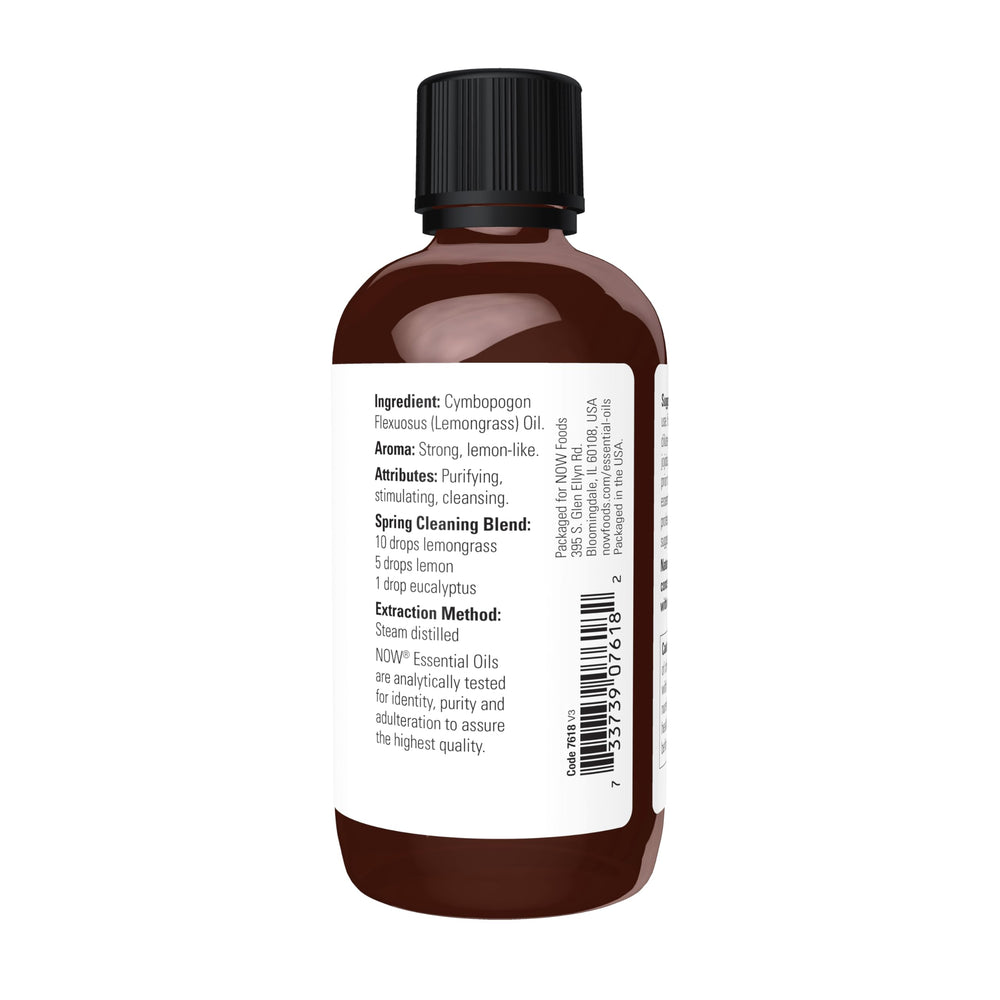 NOW Foods Lemongrass Oil bottle-pour for easy diffusion.