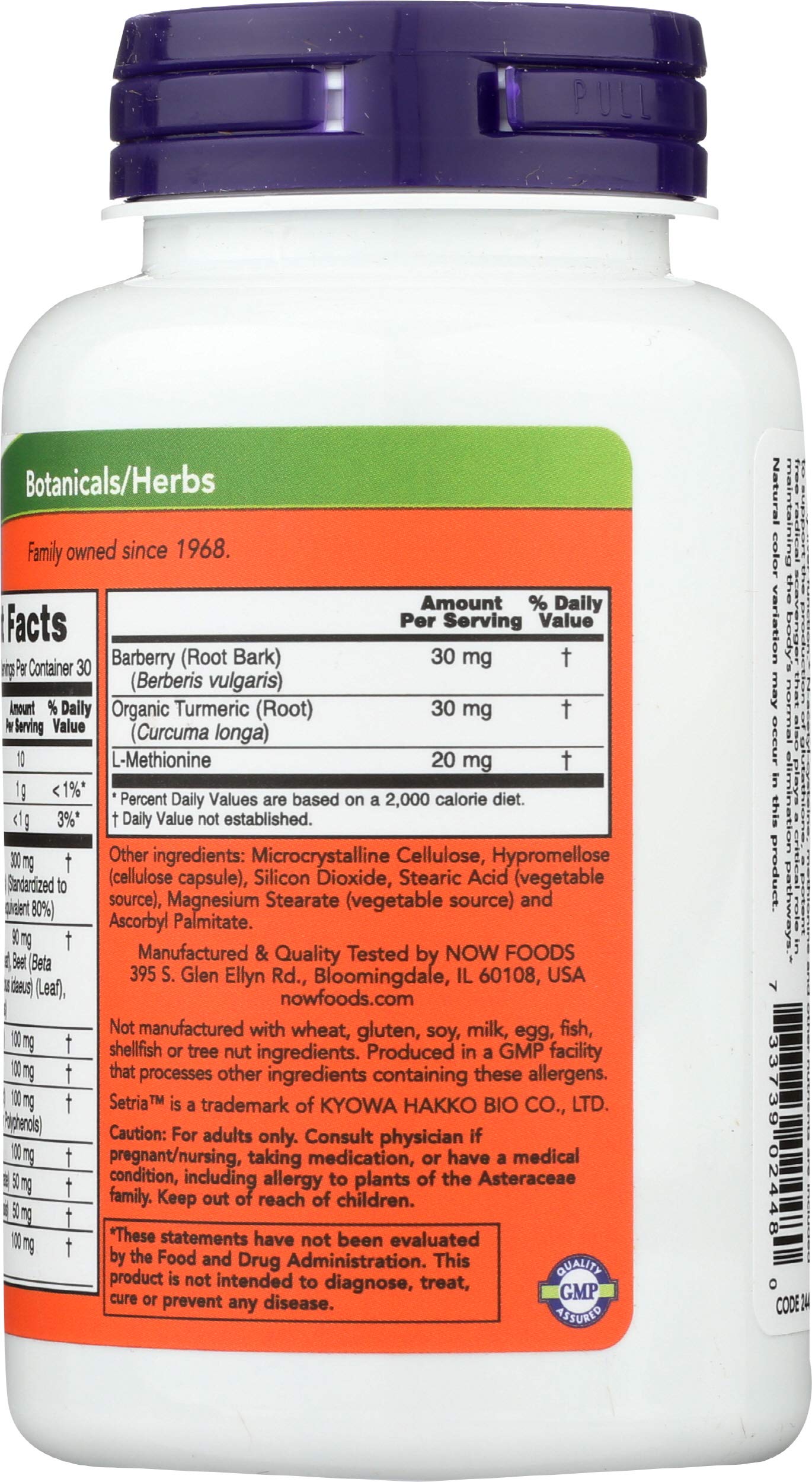 NOW Foods Liver Refresh label close-up highlights Milk Thistle and NAC ingredients.