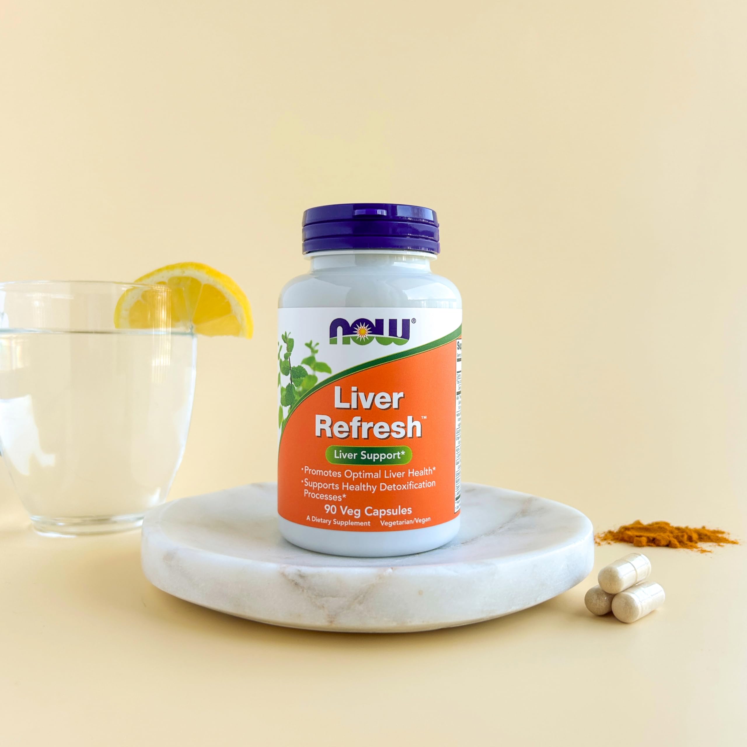 NOW Foods Liver Refresh vegan capsules ready for daily use.