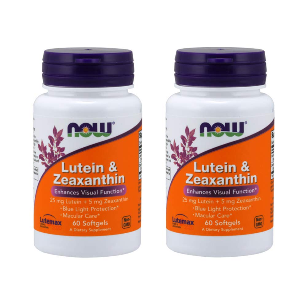 NOW Foods Lutein Zeaxanthin 60 softgels pack front view for eye support