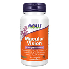 NOW Foods Macular Vision softgel bottle ready for daily eye support