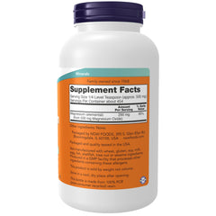 NOW Foods Magnesio Óxido, etiqueta clara para identificar lote y uso recomendado.