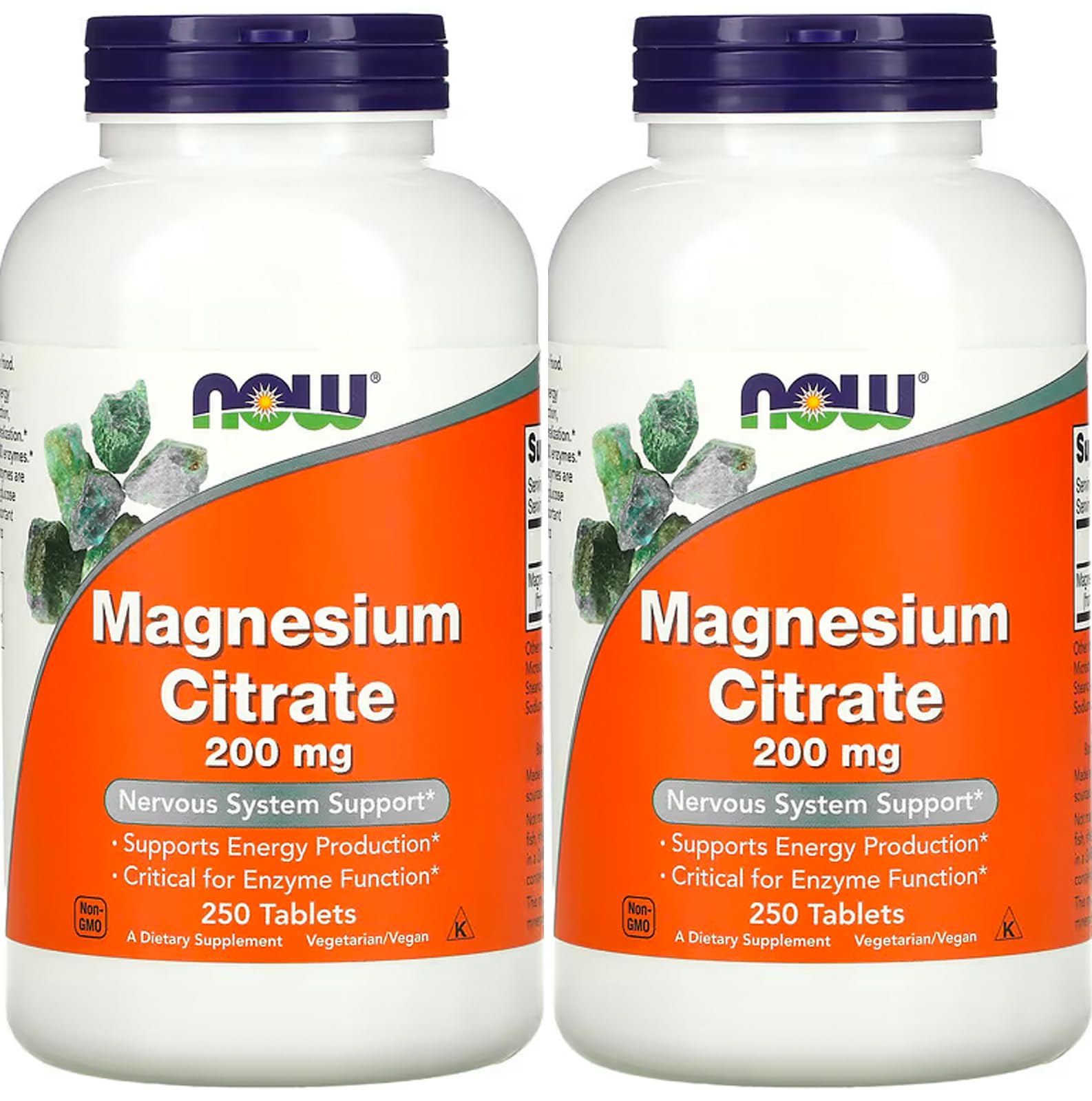 NOW Foods Magnesium Citrate 200 mg bottle front view for daily balance.