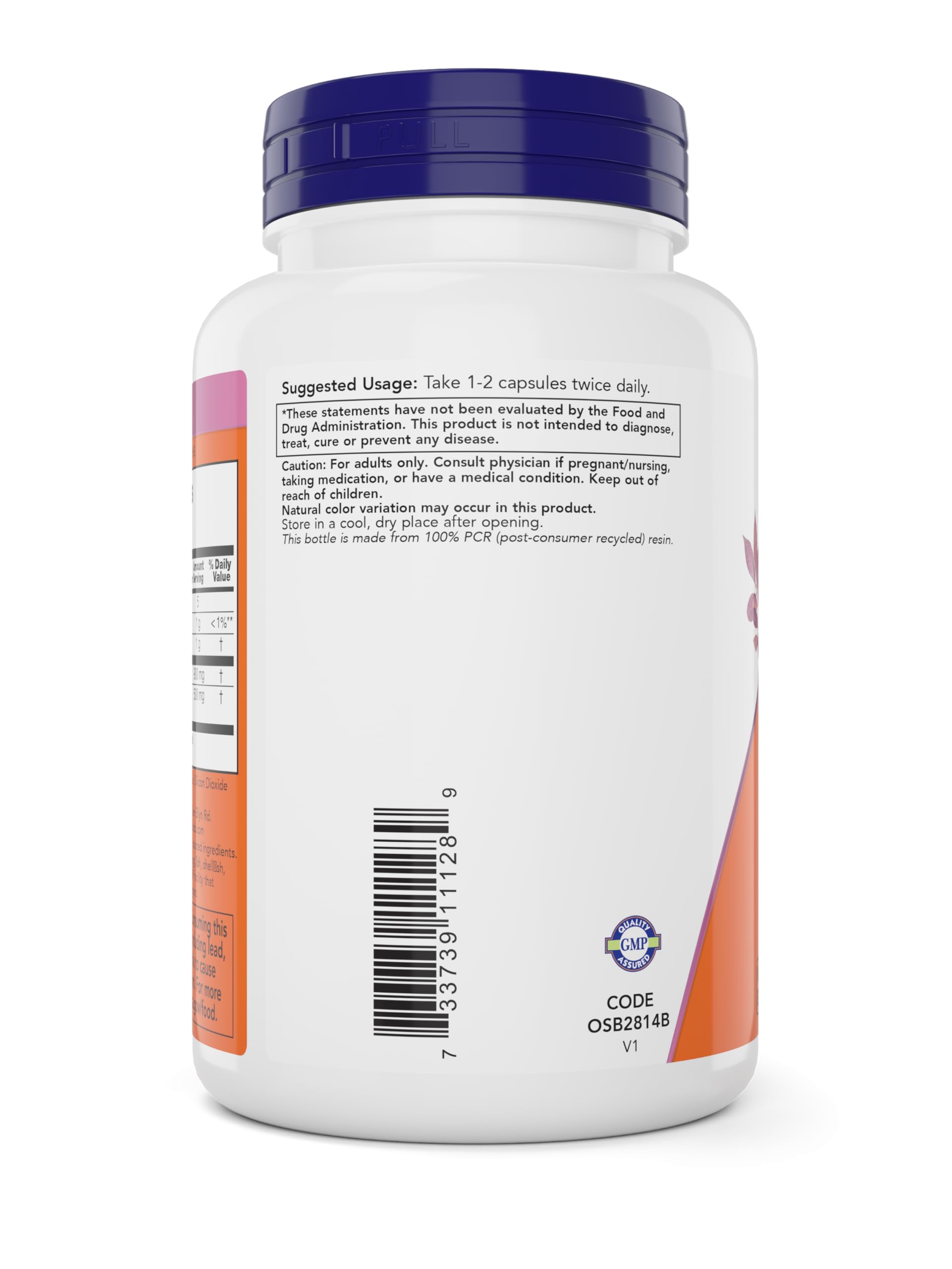 NOW Foods Mannose Cranberry label view with PAC cranberry details