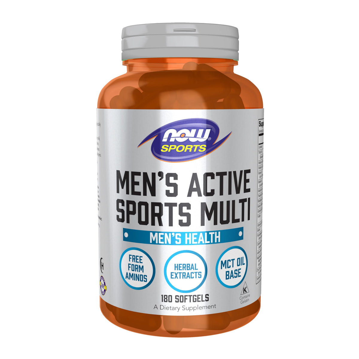 NOW Foods Men's Extreme Sports Multi bottle for daily athletic nutrition and recovery support.