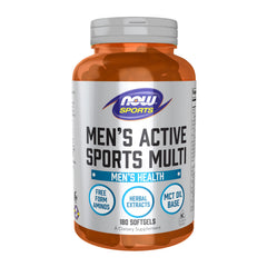 NOW Foods Men's Extreme Sports Multi bottle for daily athletic nutrition and recovery support.