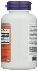 NOW Foods NAC label close-up showing vegan capsule design.