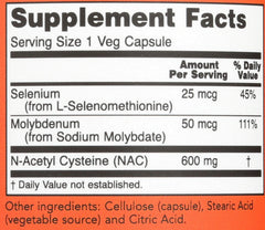 NOW Foods NAC 600 mg capsules being poured for easy daily supplementation.