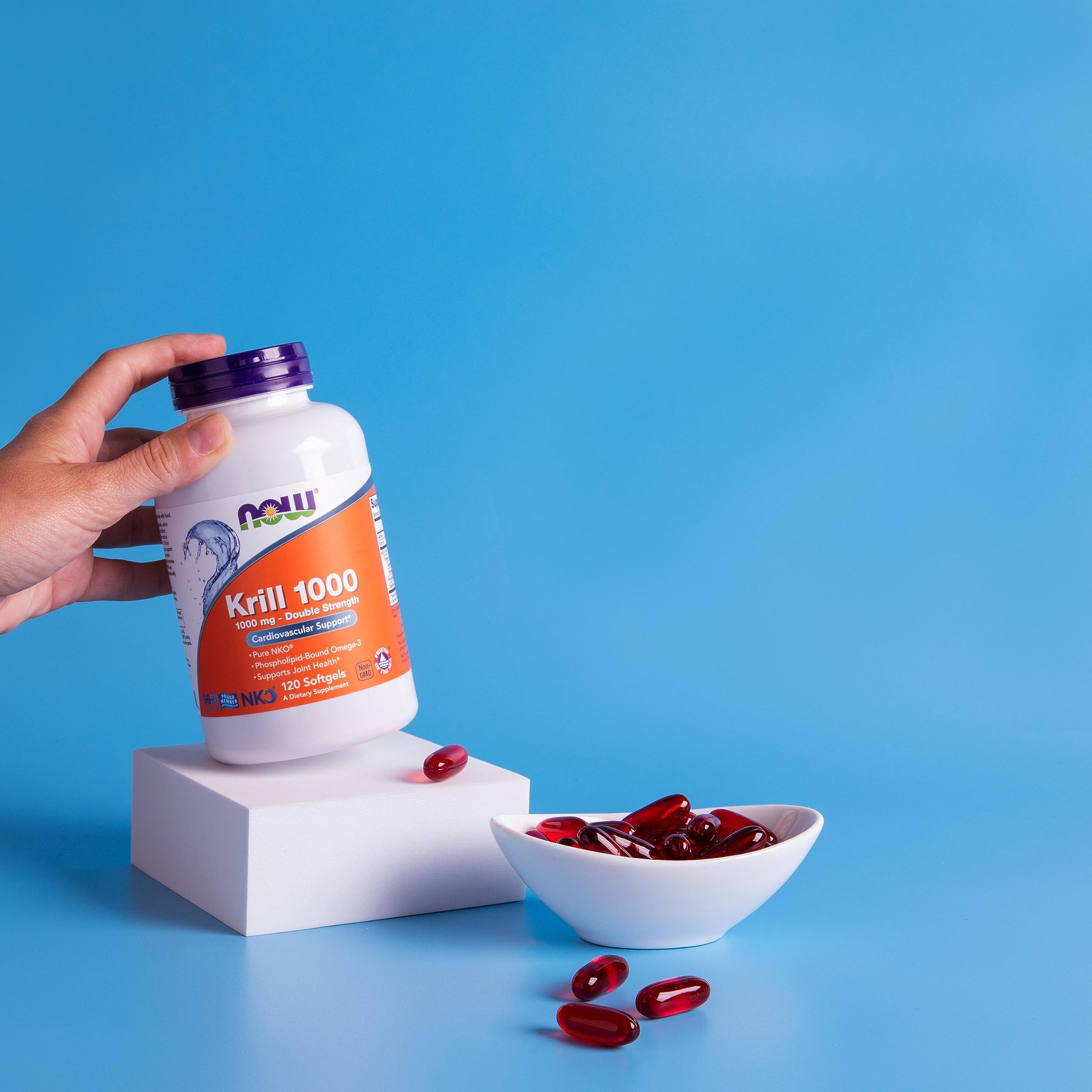 NOW Foods Neptune Krill Oil bottle with USA-made seal indicates quality.