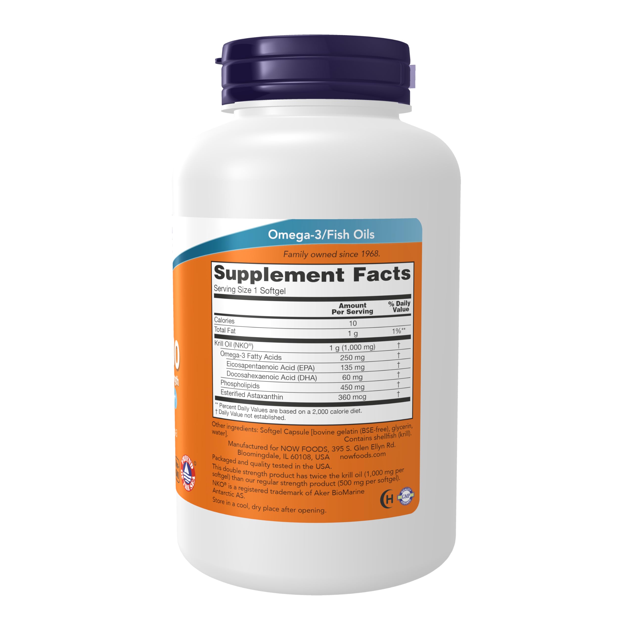 NOW Foods Neptune Krill Oil bottle on shelf, convenient daily supplement.