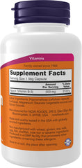 NOW Foods Niacin 500 mg capsules ready for daily nutrition