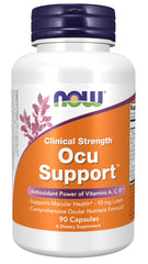 NOW Foods Ocu Support bottle with 90 vegetarian capsules for eye health