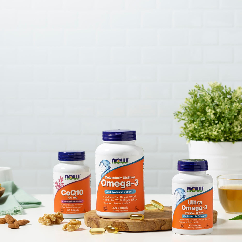 NOW Foods Omega-3 kosher gelatin capsule image denotes inclusive dietary options
