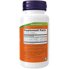 NOW Foods Peppermint Gels softgels highlighting ginger and fennel oils for gut support.