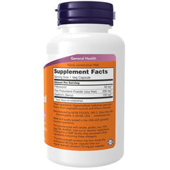 NOW Foods policosanol capsules close-up highlights extra strength formula and clean veggie capsule