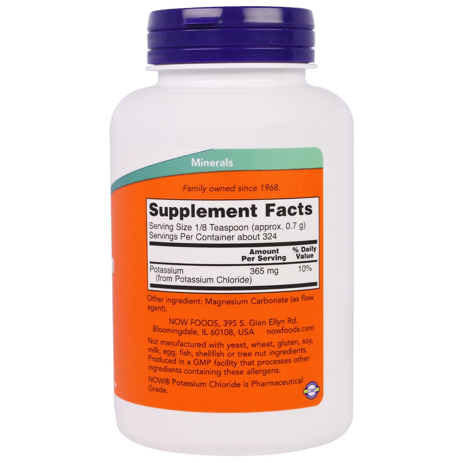 NOW Foods Potassium Chloride 2-pack box; ideal salt substitute for heart-healthy flavor.