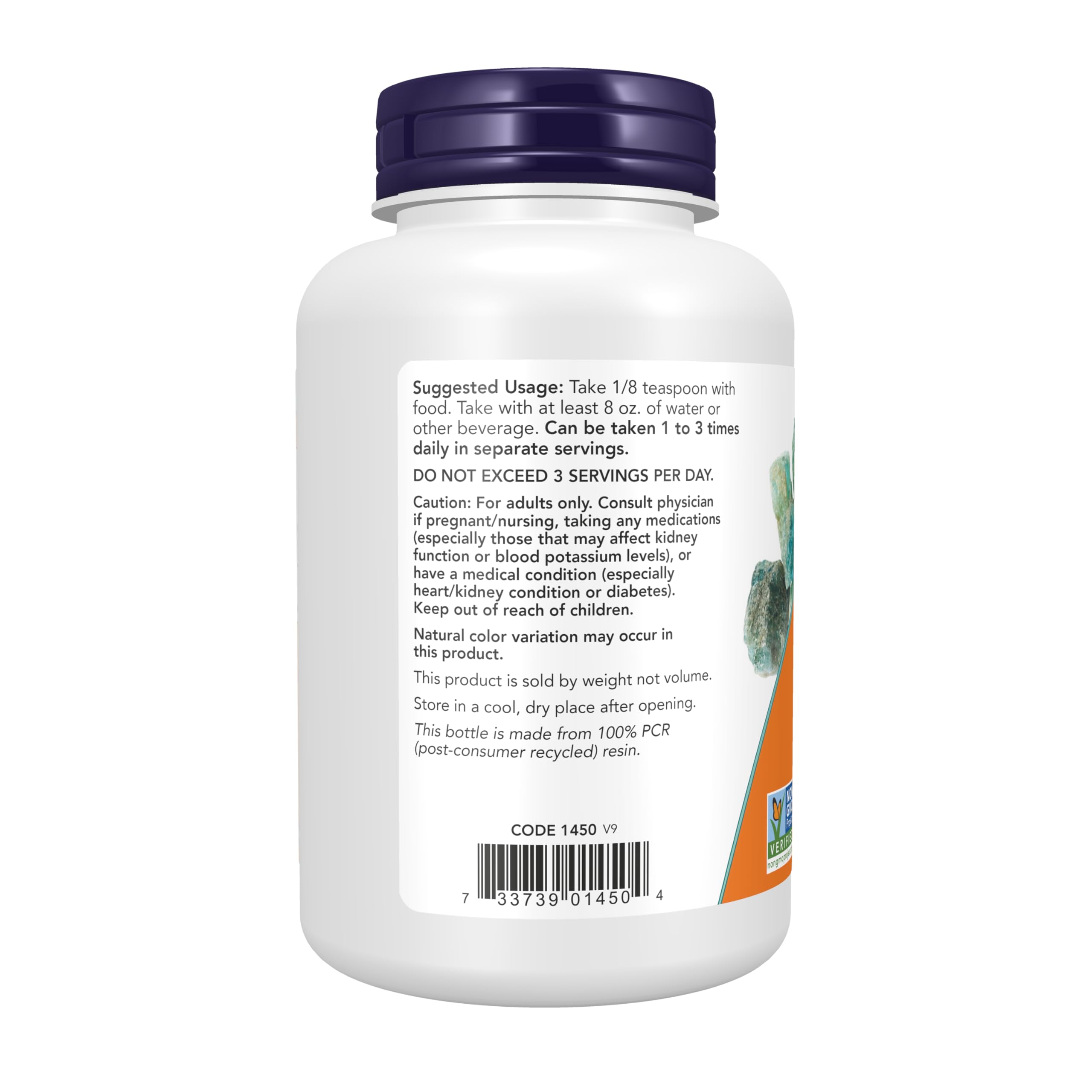 Powder dissolving in water with NOW Foods potassium chloride powder for hydration