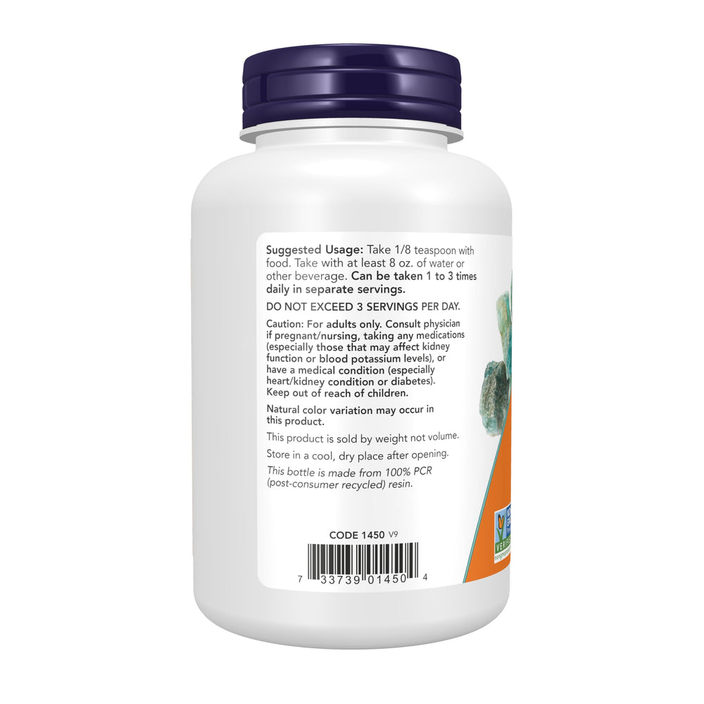 Powder dissolving in water with NOW Foods potassium chloride powder for hydration
