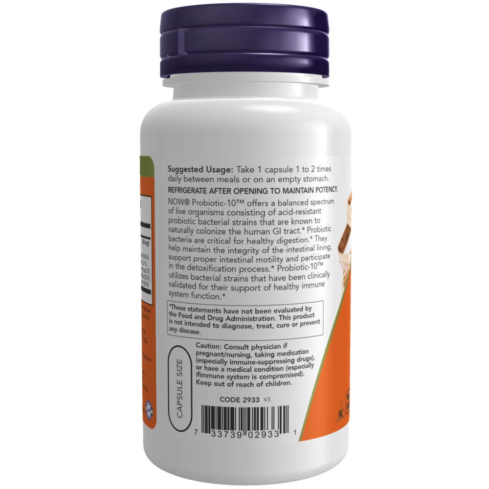 NOW Foods Probiotic-10 25 Billion packaging demonstrates brand trust and validation