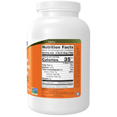 NOW Foods psyllium husks granule with spoon ready to mix into beverages.