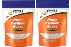 NOW Foods Psyllium Husks Whole bottle shows high-fiber content for daily fiber goals.