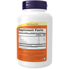 Close-up of NOW Foods Pumpkin Seed Oil softgels highlights convenient daily capsules