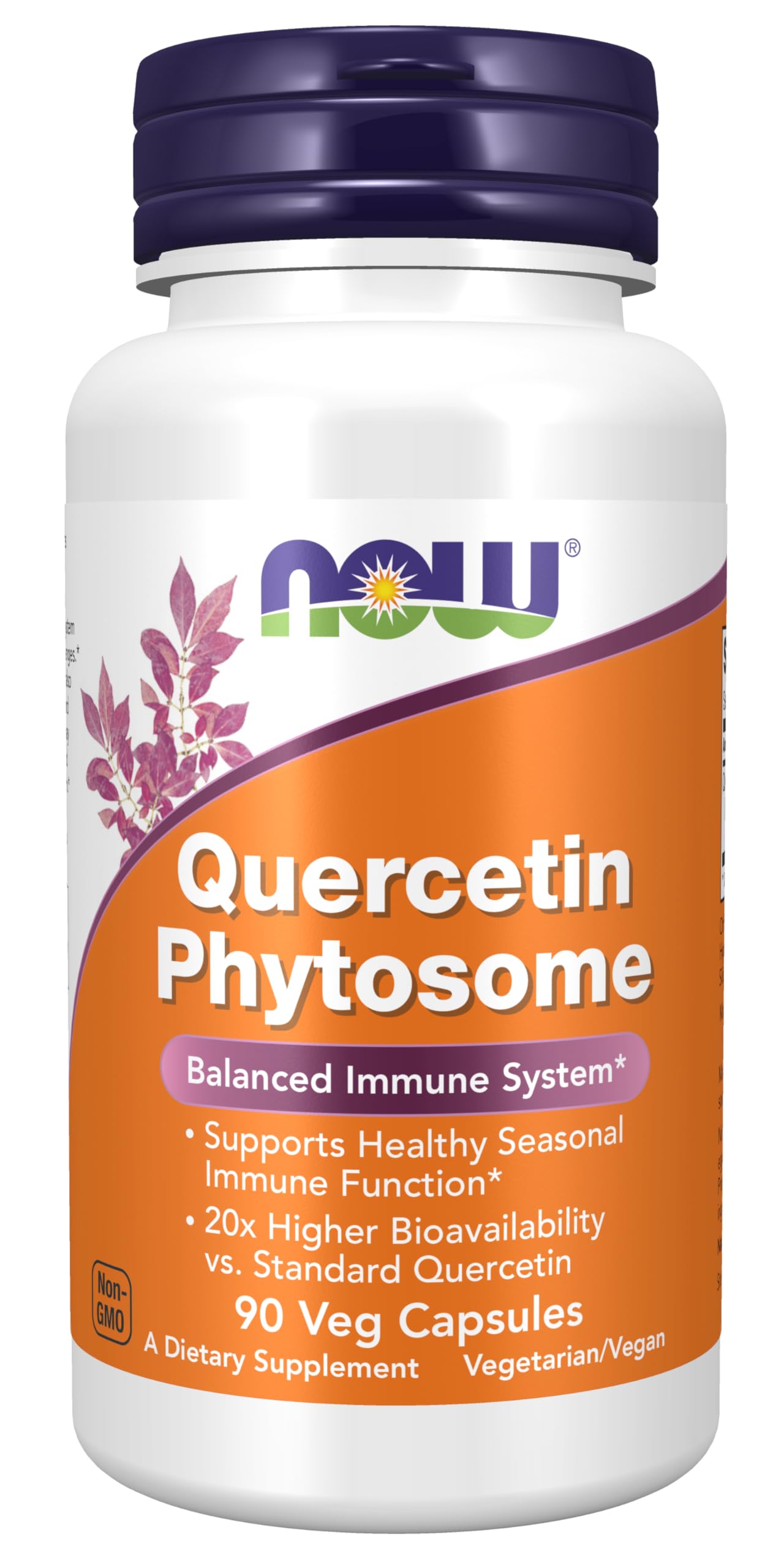 NOW Foods Quercetin Phytosome 250mg bottle with capsules for daily immune-support