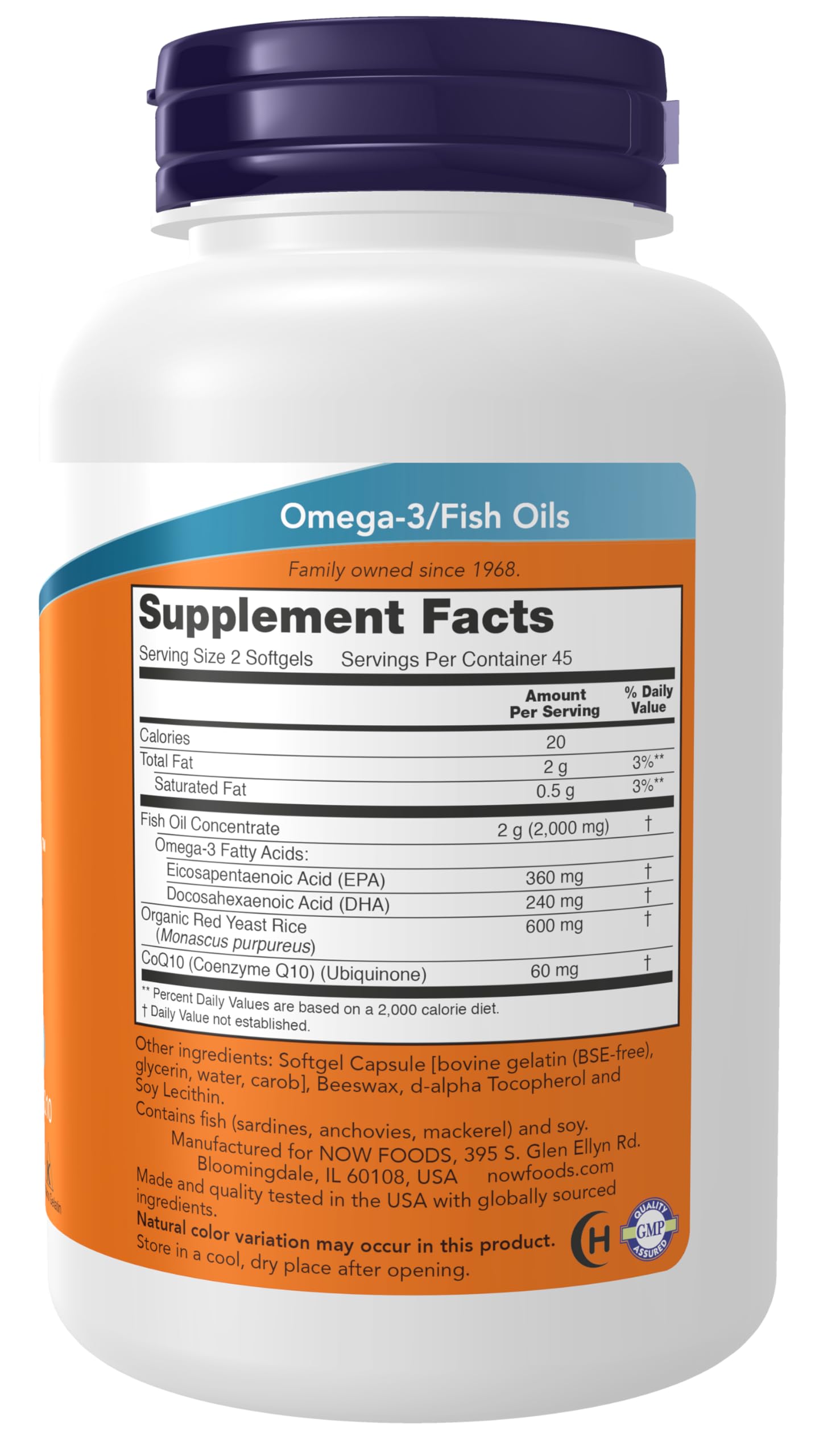 NOW Foods Red Omega capsules closeup showing easy-to-swallow softgels