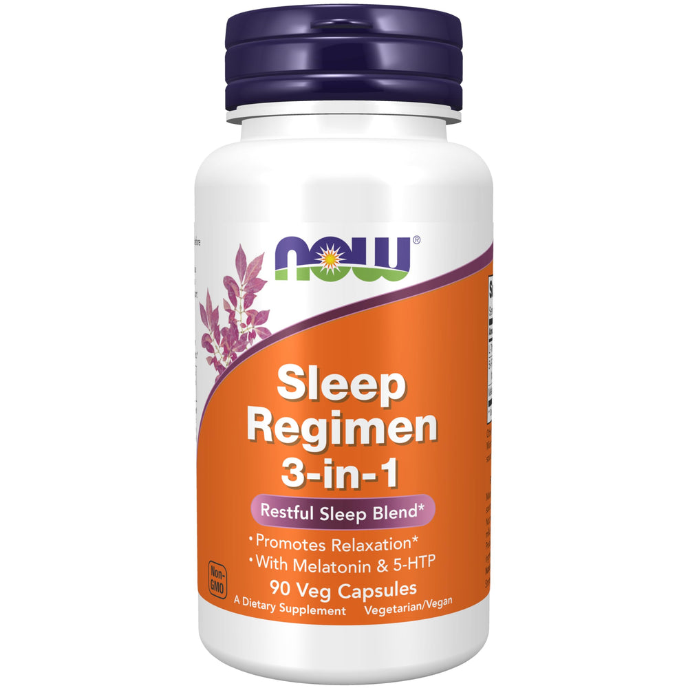 NOW Foods Sleep Regimen bottle front for a calm nightly routine