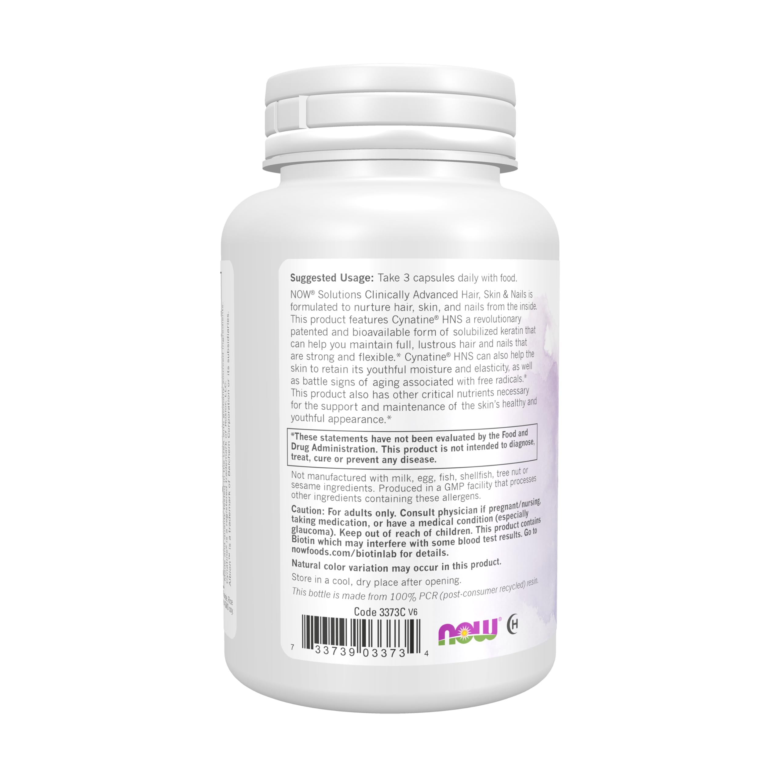NOW Foods Solutions Cynatine HNS keratin technology close-up showing bioavailable keratin.