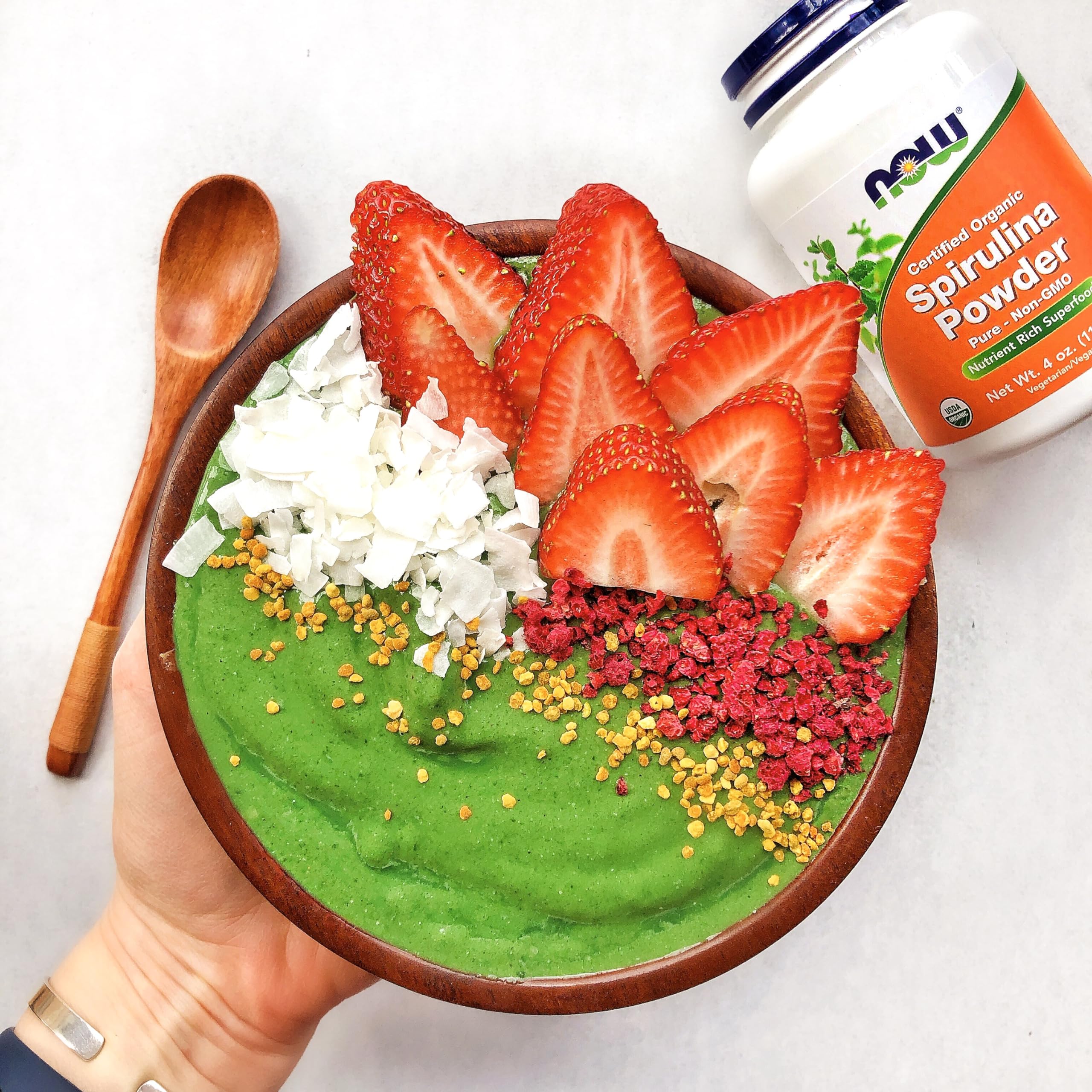 NOW Foods spirulina is soy-free and suitable for clean daily supplements