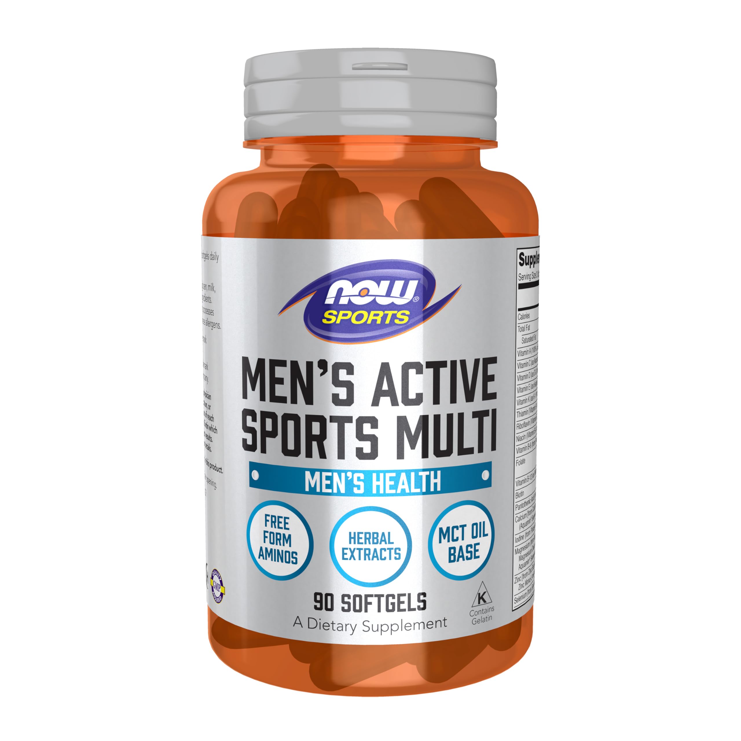NOW Foods Men’s Extreme Sports Multi bottle with free-form amino acids for workouts