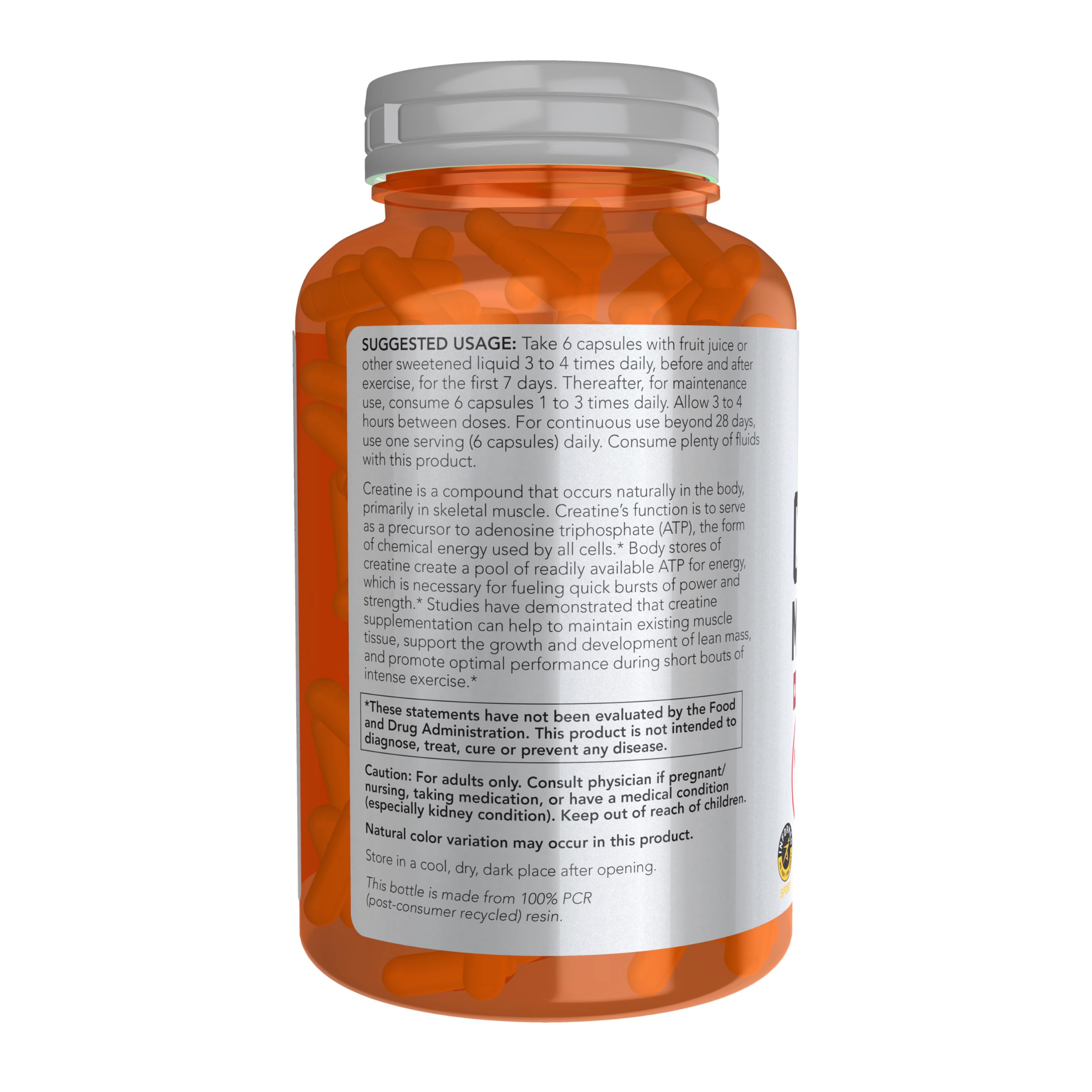 NOW Foods Sports Nutrition label-front emphasizes GMP quality and trusted production standards.