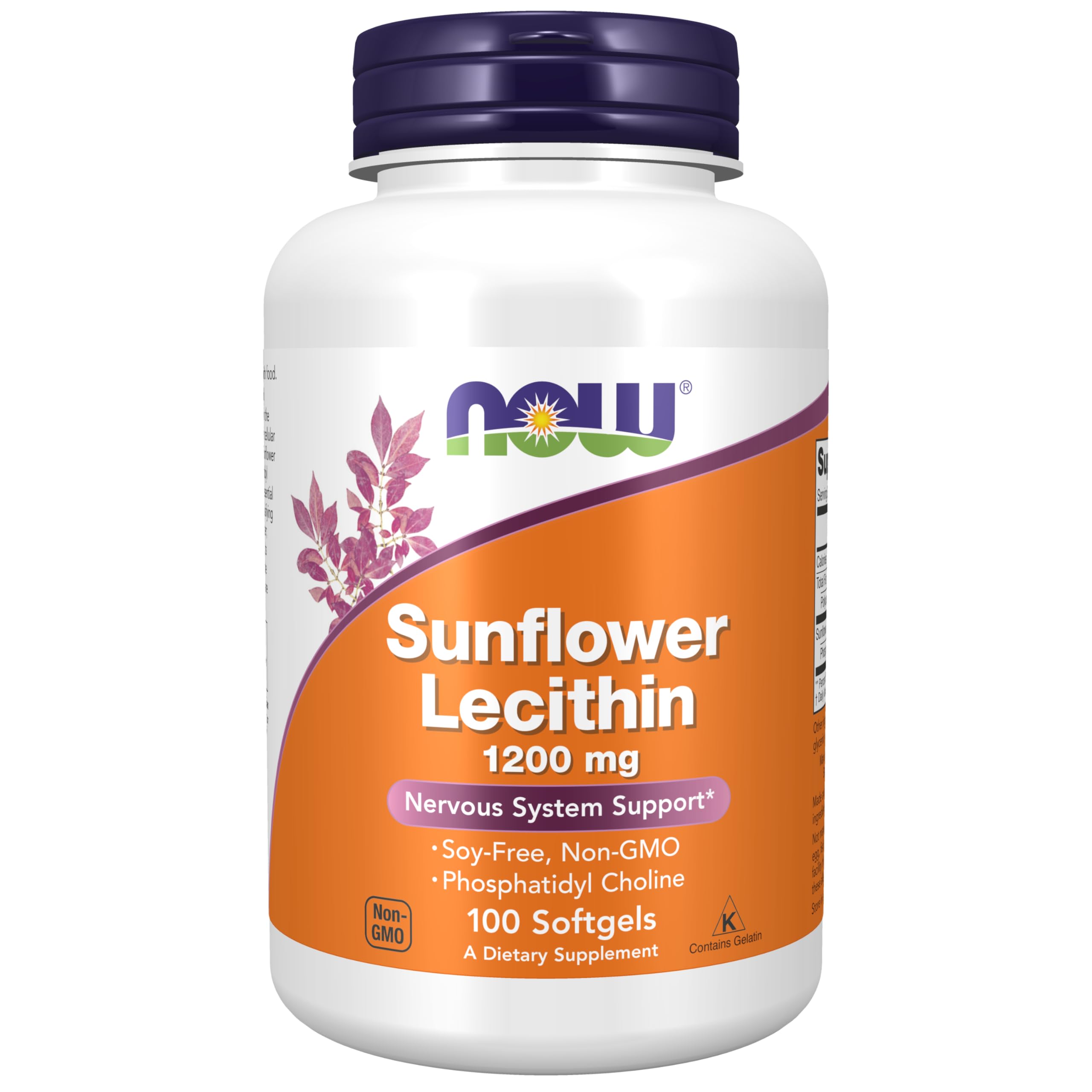 NOW Foods Sunflower Lecithin 1200 mg bottle shown for daily wellness support