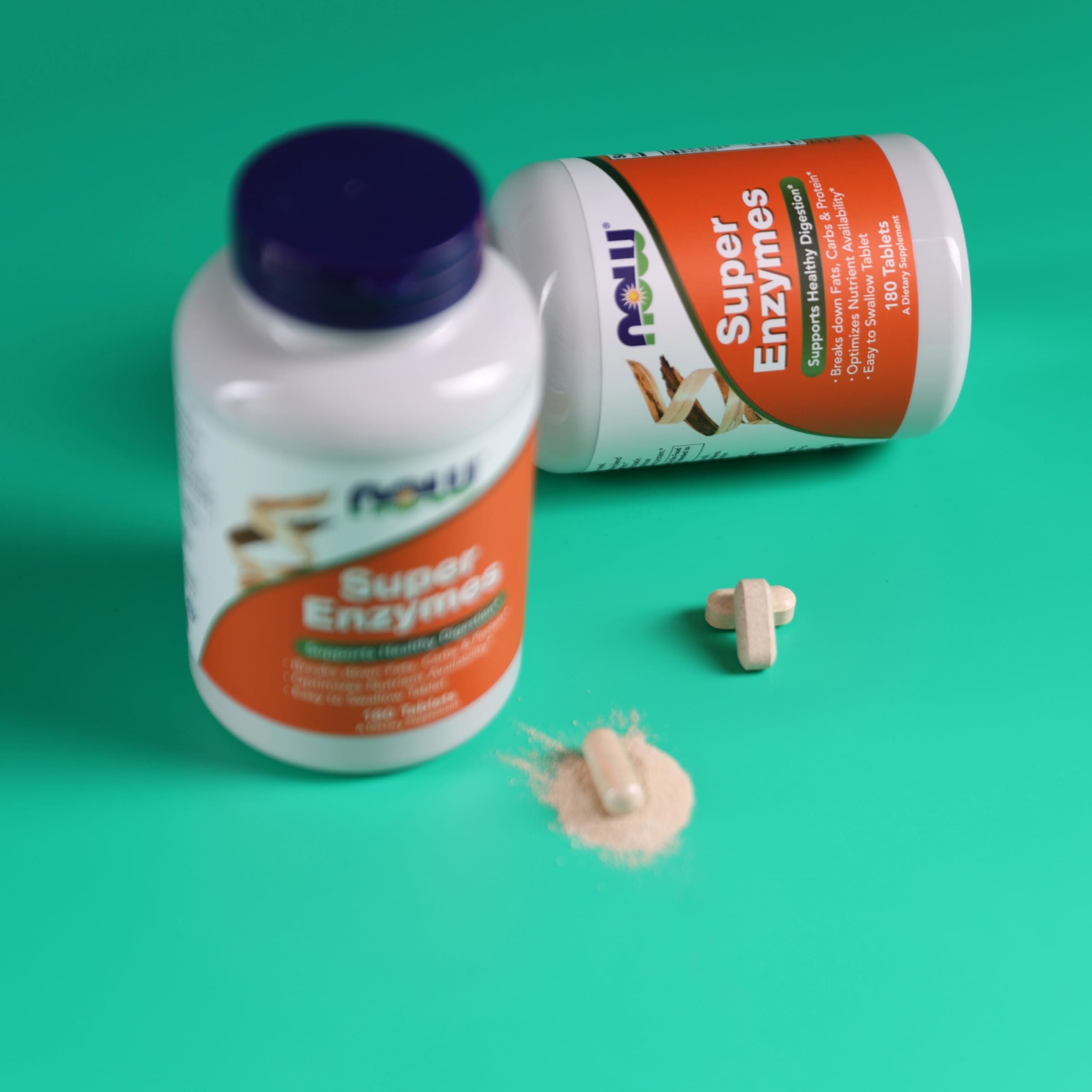 NOW Foods Super Enzymes pancreatin detail underscores enzyme mix for carbohydrate digestion