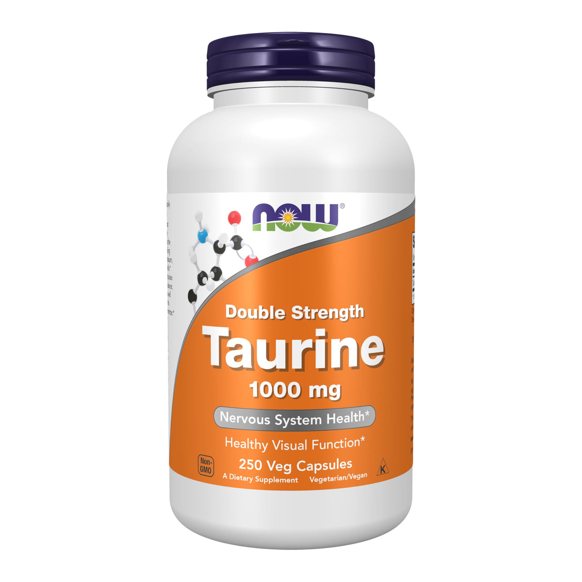NOW Foods Taurine 1000 mg bottle — convenient capsules for nervous system support.