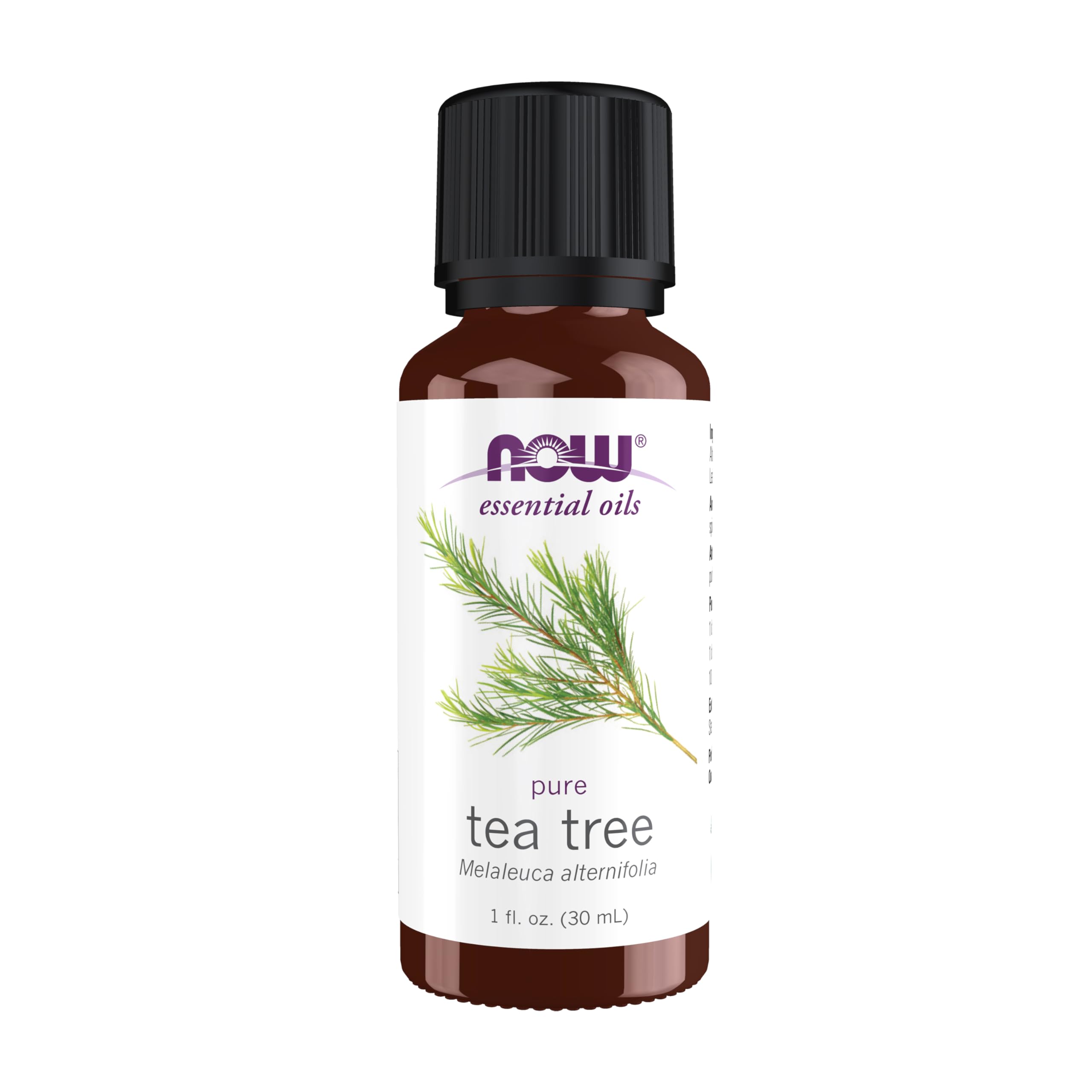 NOW Foods Tea Tree Oil bottle ready for aromatherapy to refresh air.