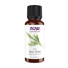 NOW Foods Tea Tree Oil bottle ready for aromatherapy to refresh air.