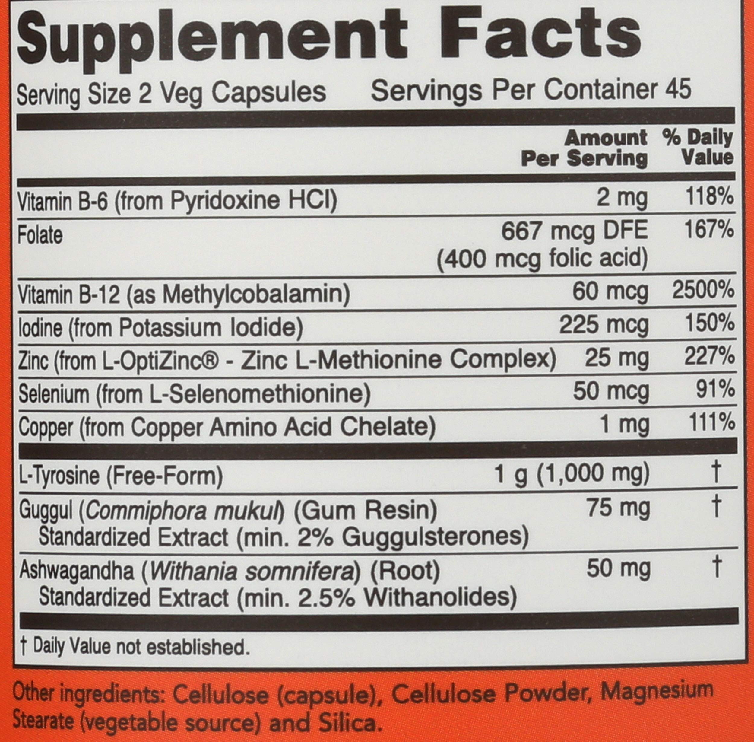 NOW Foods Thyroid Energy capsules close-up for convenient daily use