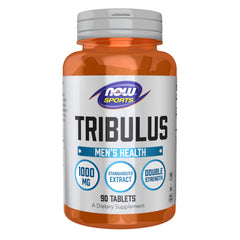 NOW Foods Tribulus 1000 mg tablet front showcases packaging suggesting vitality support.