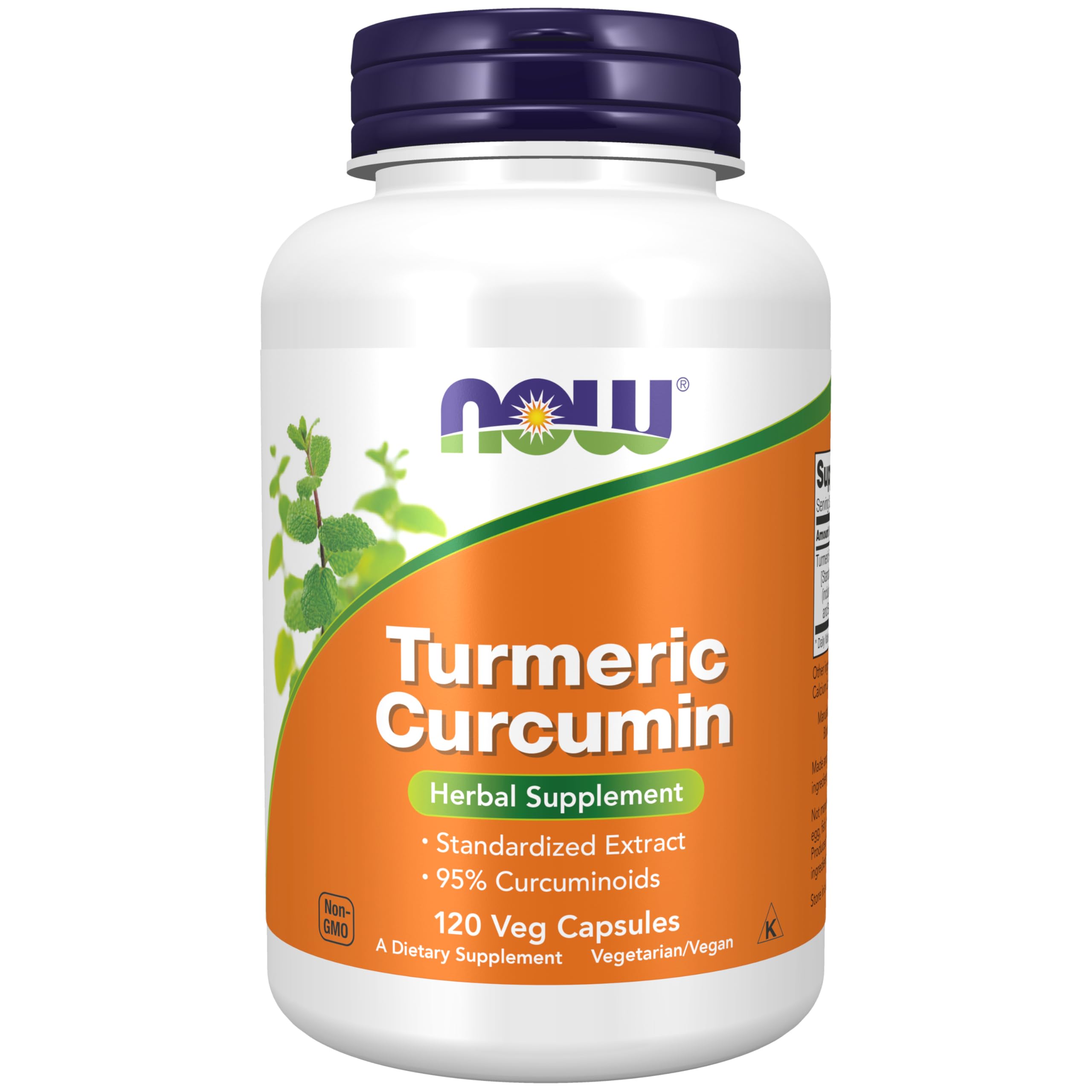 NOW Foods Turmeric Curcumin capsules for daily antioxidant support